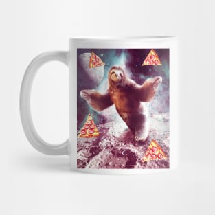 Funny Space Sloth With Pizza Mug